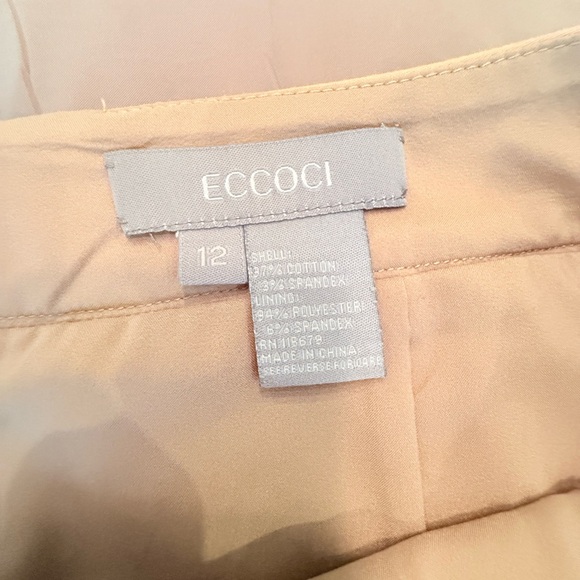 ECCOCI by Carlisle Khaki Tan Knee Length Skirt Size 12/Large MSRP $255 - Picture 3 of 7